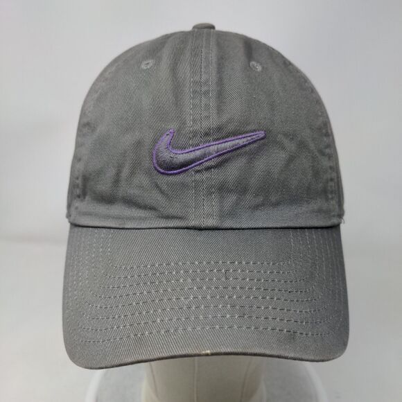 Nike Swoosh Slideback Hat Gray OSFM Embroidered S1ZE Heritage 86 - Picture 2 of 9